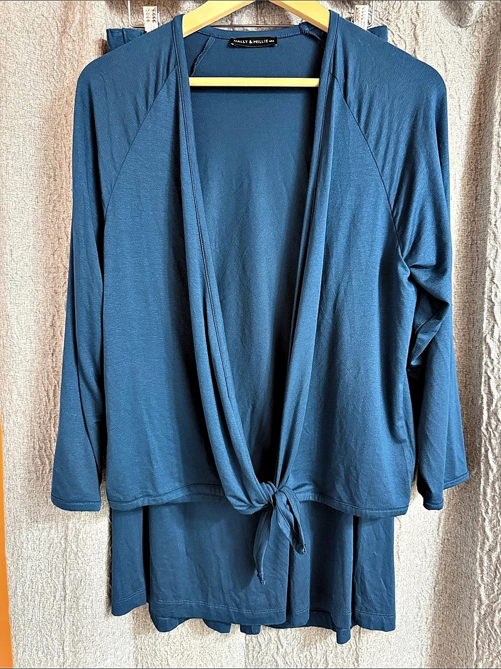 Nally & Millie Blue Rayon Wide Leg Set Size Medium Like New